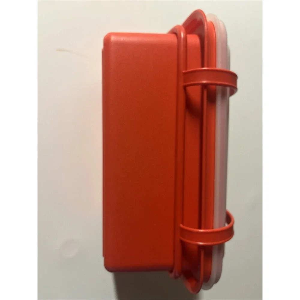 Vintage TUPPERWARE 1970s RED PACK N GO Lunch Box Container 8
